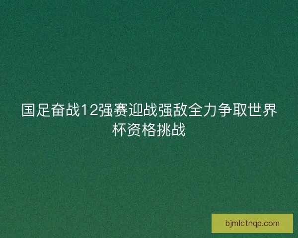 国足奋战12强赛迎战强敌全力争取世界杯资格挑战
